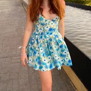 Boutique floral corset mini dress